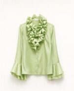 Camisa Verde Água Lumina com Folhos e Manga Campana - Image 2