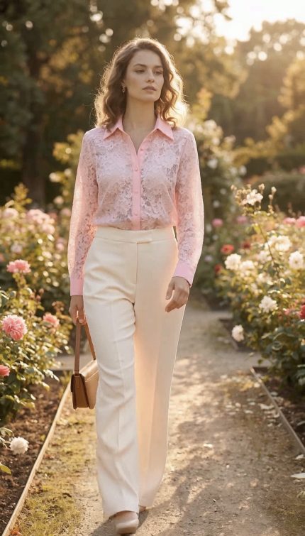 Camisa Rosa de Renda Mochy - TU (Cópia)