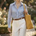 Camisa Azul Claro de Renda Mochy - TU