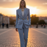 Conjunto Imperial Azul Claro de Blazer e Calça