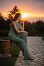 Elegante Conjunto de Malha Fria em Verde - Image 3