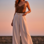 Calça Pantalona Imperial na Cor Champanhe