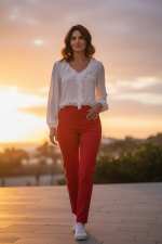 Camisa Branca com Folhos Ferrache
